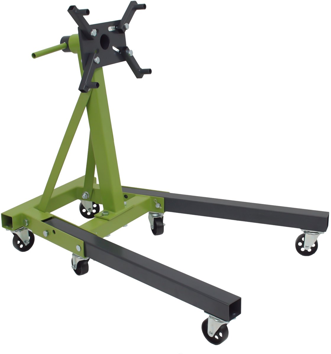 TRUTZHOLM - Motorstandaard - 900 kg - 360° Montagekop - 6 Wielen - Motorblokhouder Mobiel Montagestandaard Groen