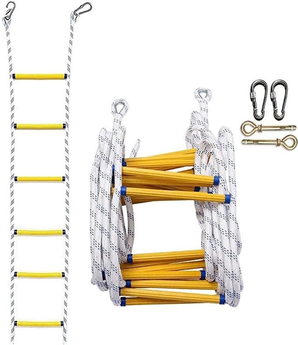 Ontsnappingsladder - Nylon reddingslijn - Veilig vluchten - Hoge sterkte - 12 meter - Nylon