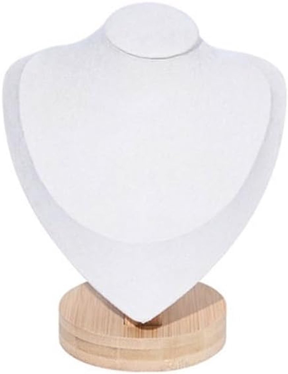 Sieradenstandaard - Kettinghouder - Sieraden presenteren - Fluwelen afwerking - Klein formaat - Beige
