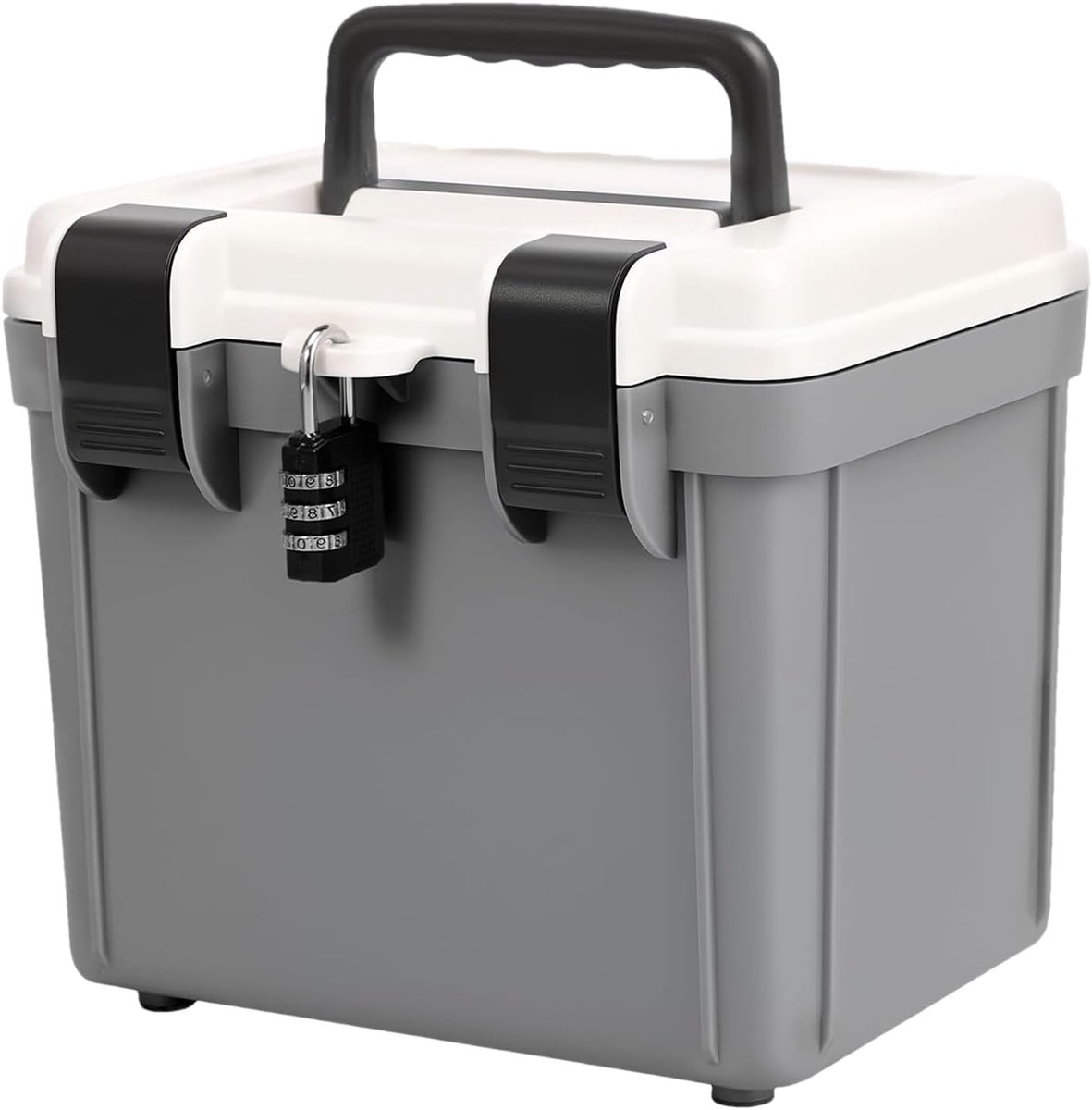 Afsluitbare opbergdoos - Veilige opbergkist - Veilig opbergen - Combinatieslot beveiliging - 4 liter capaciteit - Grijs