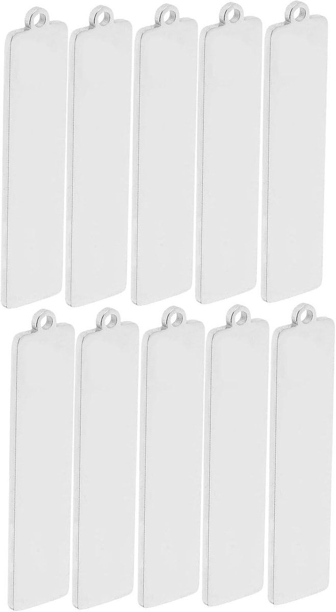 Roestvrijstalen Labels - Metalen Tags - Zelf Maken - Gladde Afwerking - 10 Stuks - Zilver