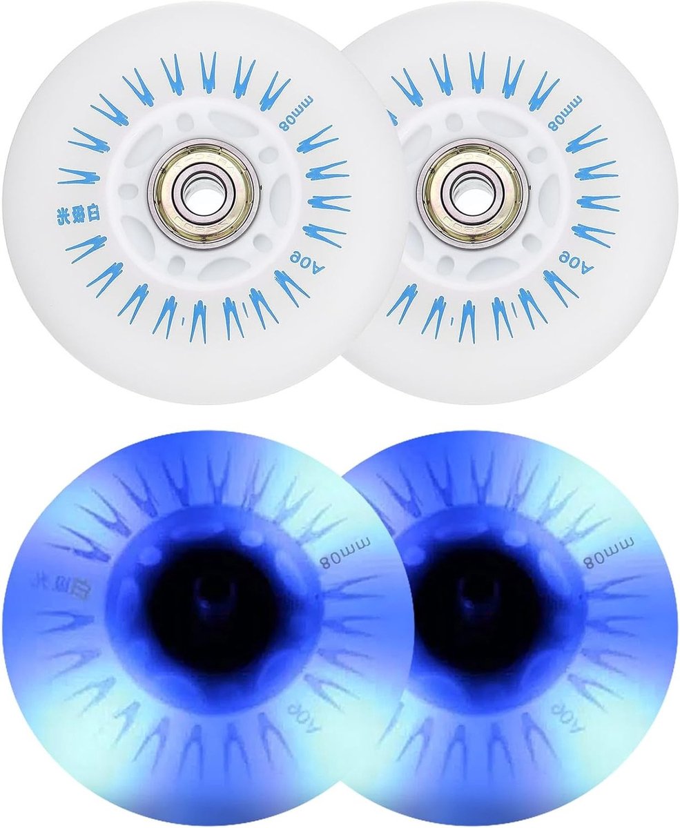 Kleurrijke LED Inline Skate Wielen 80mm 4 Stuks Knipperende Roller Wielen voor Binnen en Buiten Perfect voor Scooters en Skateboards