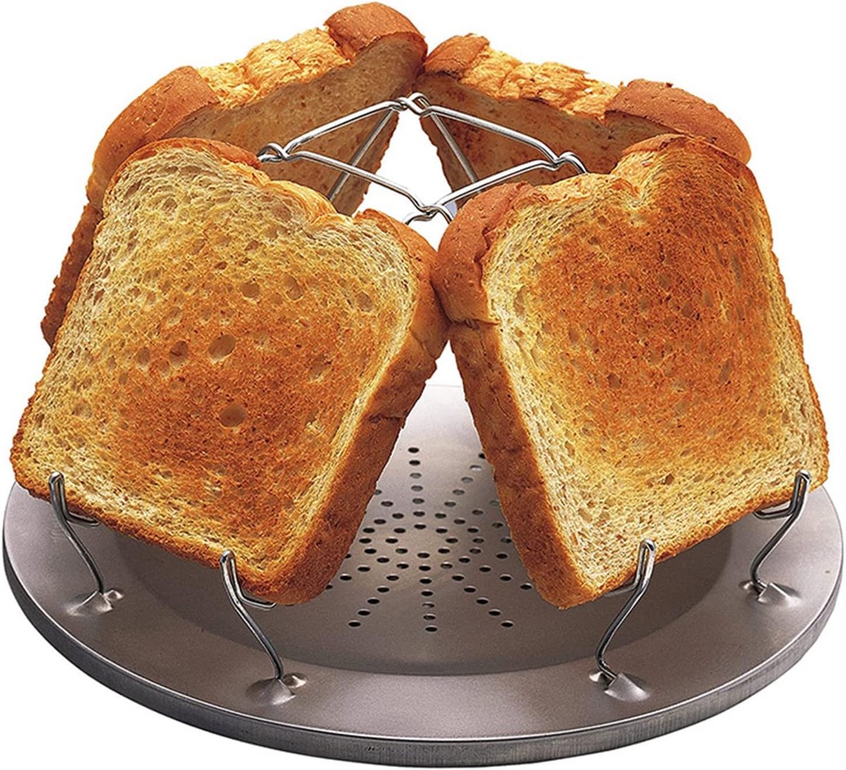 Toast Brood Rek - Broodrooster Camping - Buiten Koken - Inklapbaar Ontwerp - 12.5 x 22 cm - Zilver