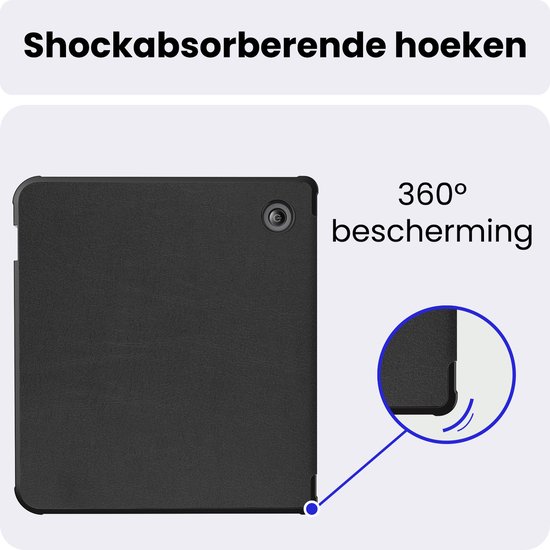 Hoes Geschikt voor Kobo Libra 2 - Luxe E-reader Bescherm Case - Hoesje Book Cover - Zwart — afbeelding 4