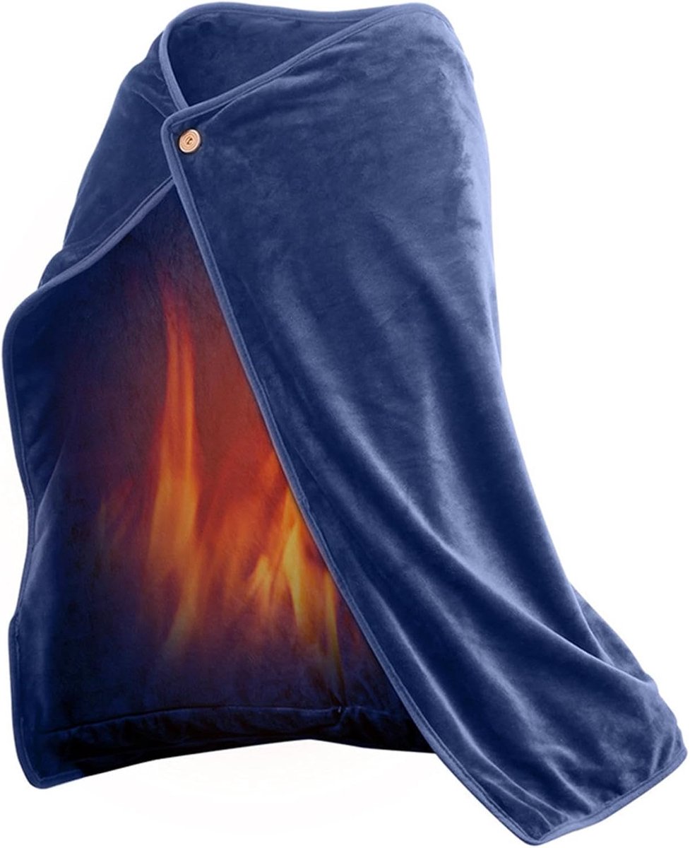 Verwarmingskussen - Elektrische deken - Warmte en comfort - Veilig en afneembaar - 95x70 cm - Marineblauw