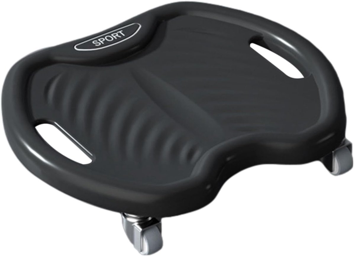 Buikspierwiel - Core trainer - Krachtige training - Ergonomisch handvat - Vier wielen - Zwart