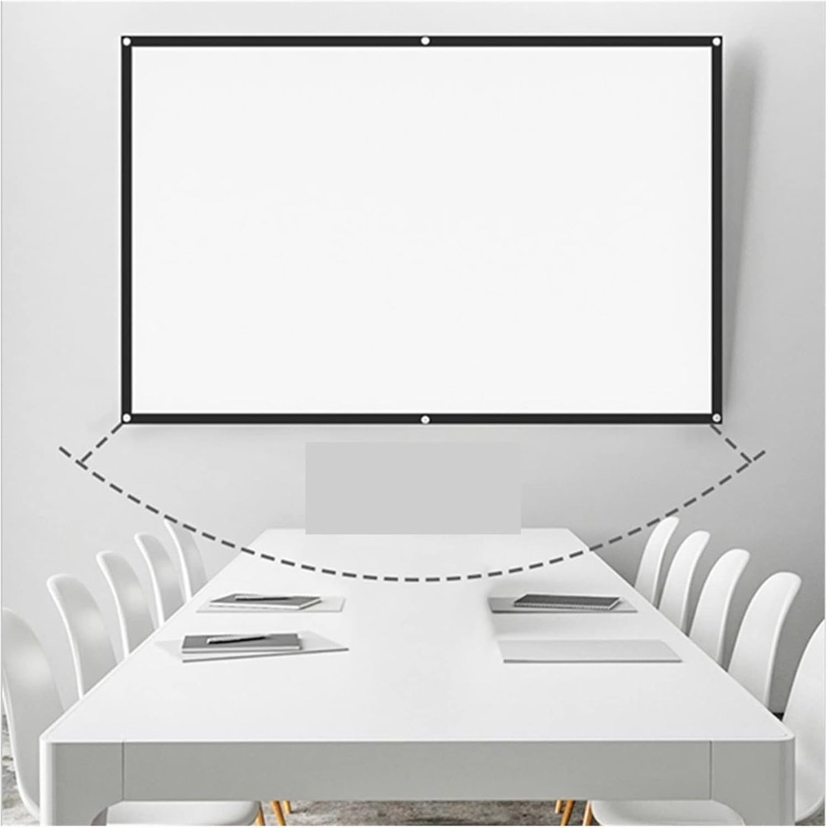 Projectiescherm - Draagbaar Scherm - Thuisbioscoop Creëren - 180 Graden Kijkhoek - 84 Inch - Mat Wit