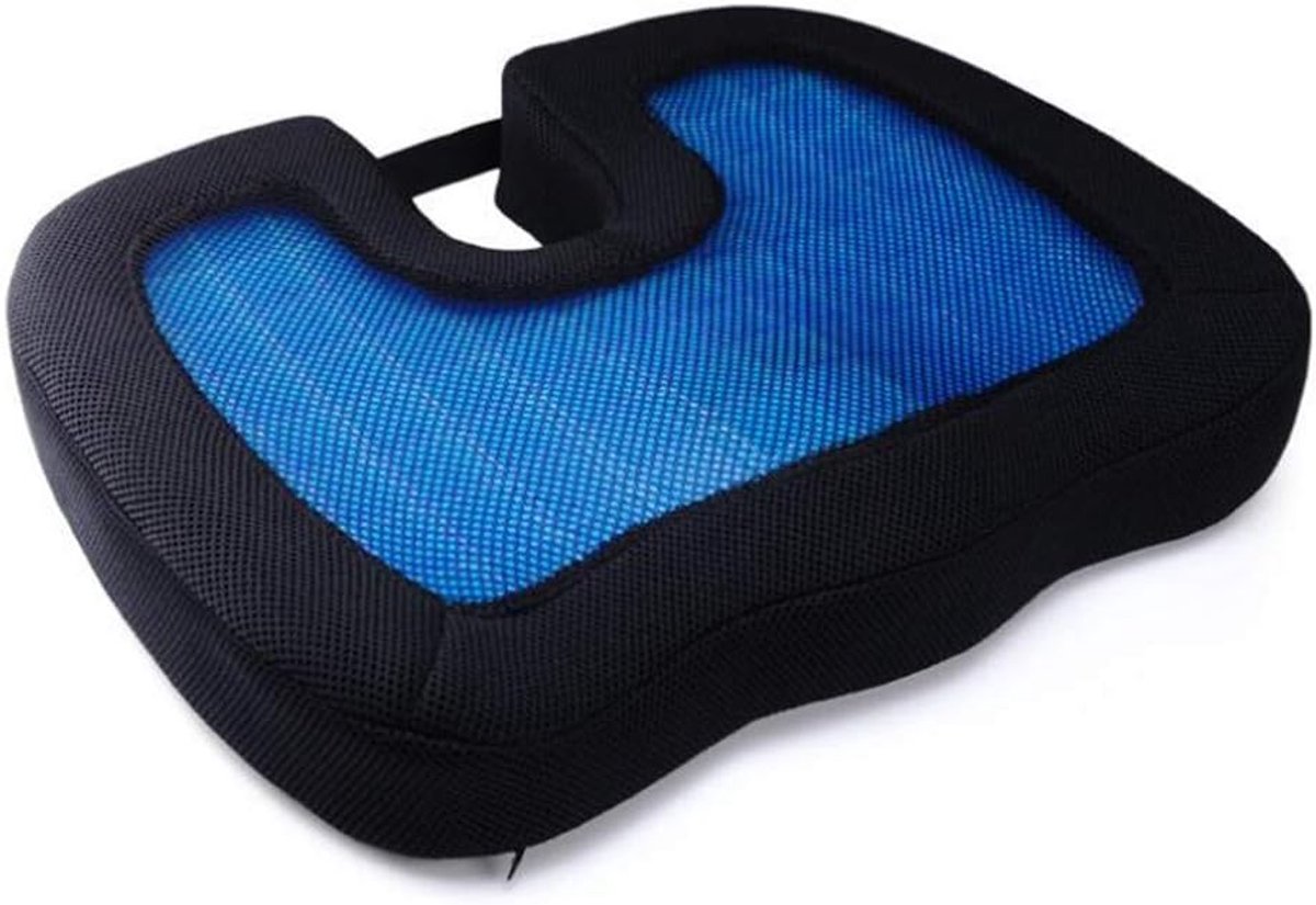 Gel zitkussen - Ergonomisch kussen - Comfortabel zitten - Honingraat luchtkanaal - 45x35x4