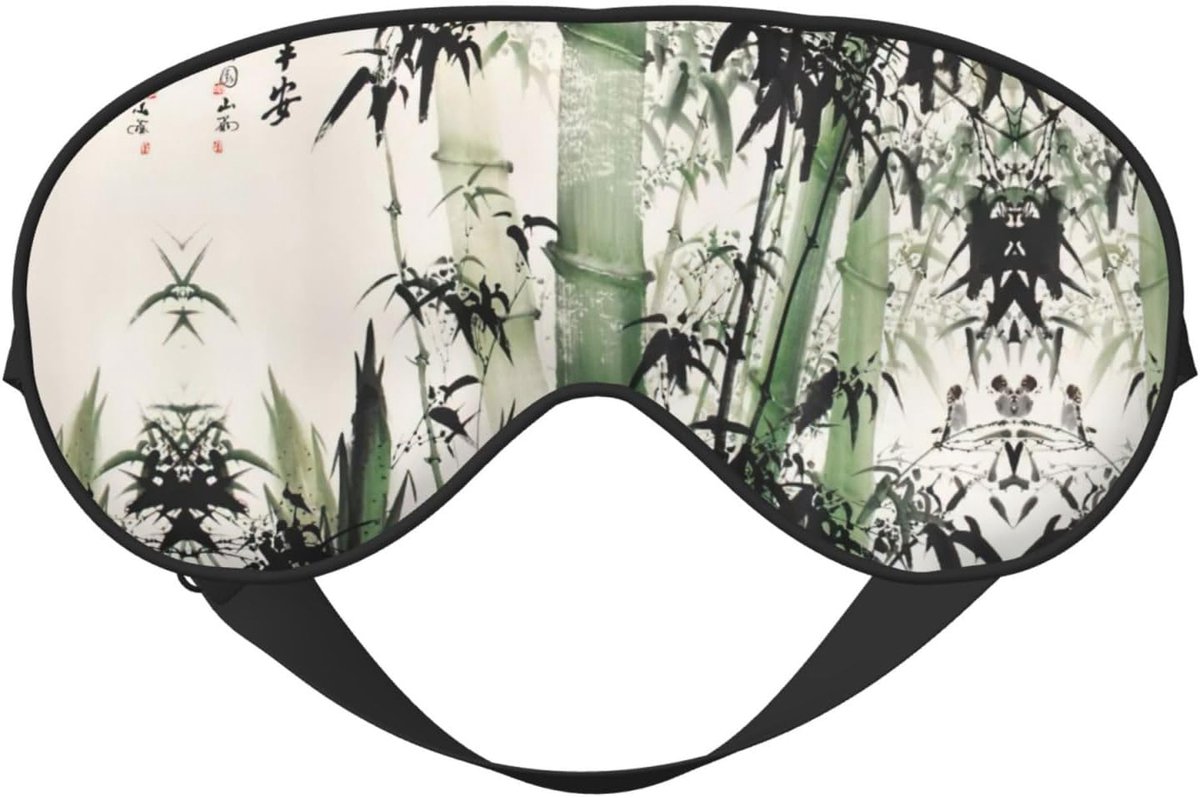 Zacht Oogmasker - Slaapmasker - Ontspannen Slapen - Dubbelzijdig Ontwerp - 20x10 cm - Bamboeprint