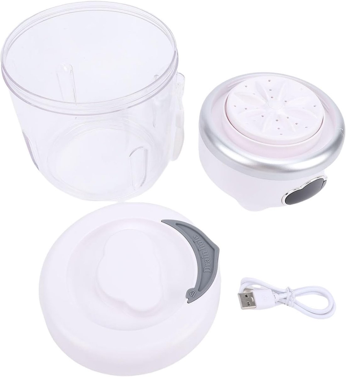 Ondergoedwasmachine Mini Wasmachine Reizen en Thuis Draagbaar Ontwerp 16 Liter Wit