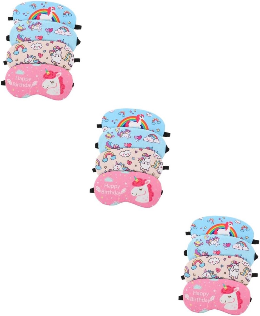 Slaapmaskers - Oogmaskers Blinddoek - Snelle Slaap - Lichtdicht Ademend - 12 Stuks - Multicolor