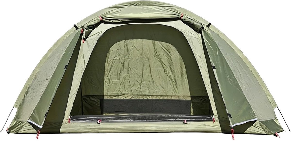 Wandeltent 1 persoon - Eenpersoonstent - Kamperen en wandelen - Waterdicht en draagbaar - Compact ontwerp - Militair groen