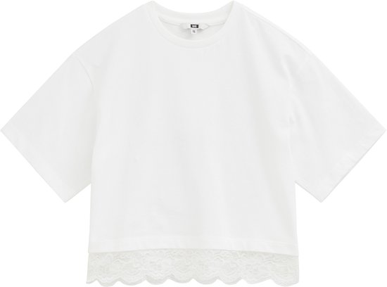 WE Fashion Meisjes T-shirt met kant