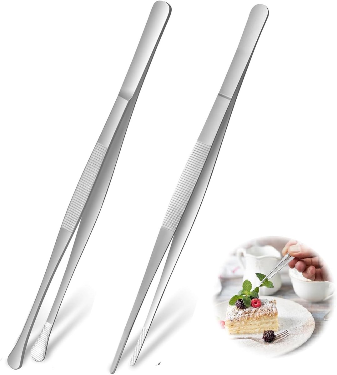 Set van Fijne Keukentweezers voor Precisiewerk, Decoratie en Koken - Perfect voor Chefs en Hobbykoks