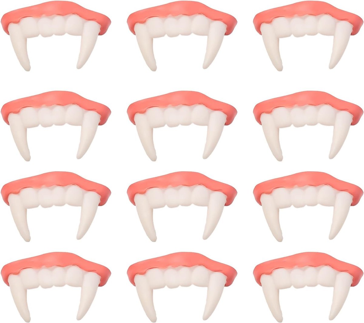12 Stuks Halloween Vampier Tanden en Zombies Fangsets voor Feestjes en Carnavalsactiviteiten