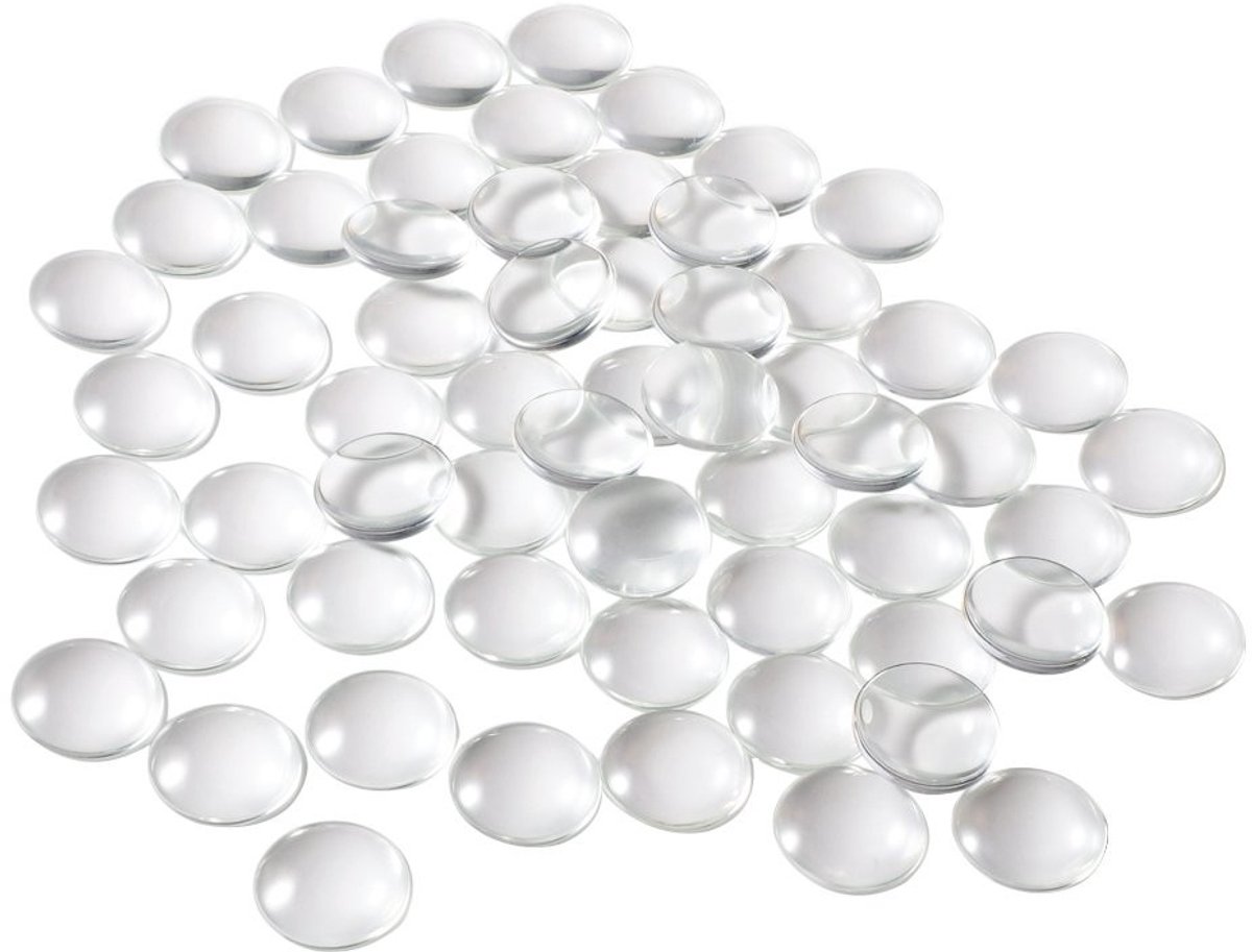 60 Stuks Glas Cabochons - 25mm Helder Rond