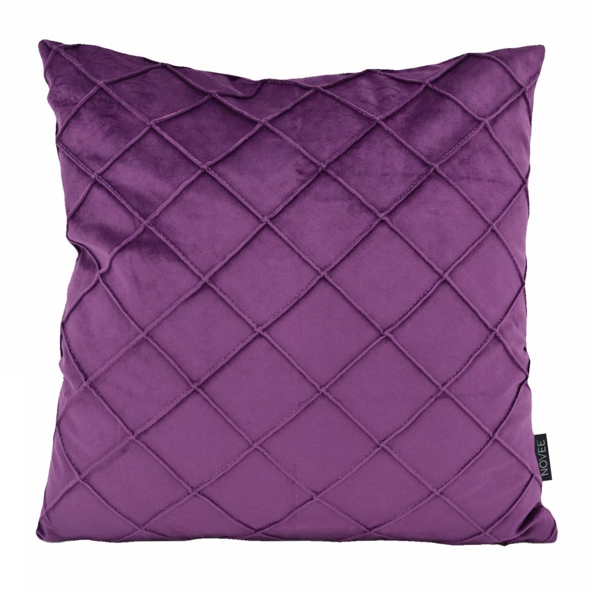 Velvet Kussen - 45 x 45 cm, Roze/Paarse Check