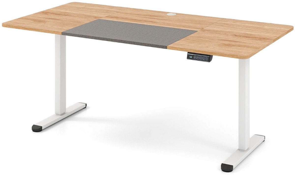 SureDeal® - Bureau - Elektrisch Sta Hoogte - 140x70x72 cm - Naturel