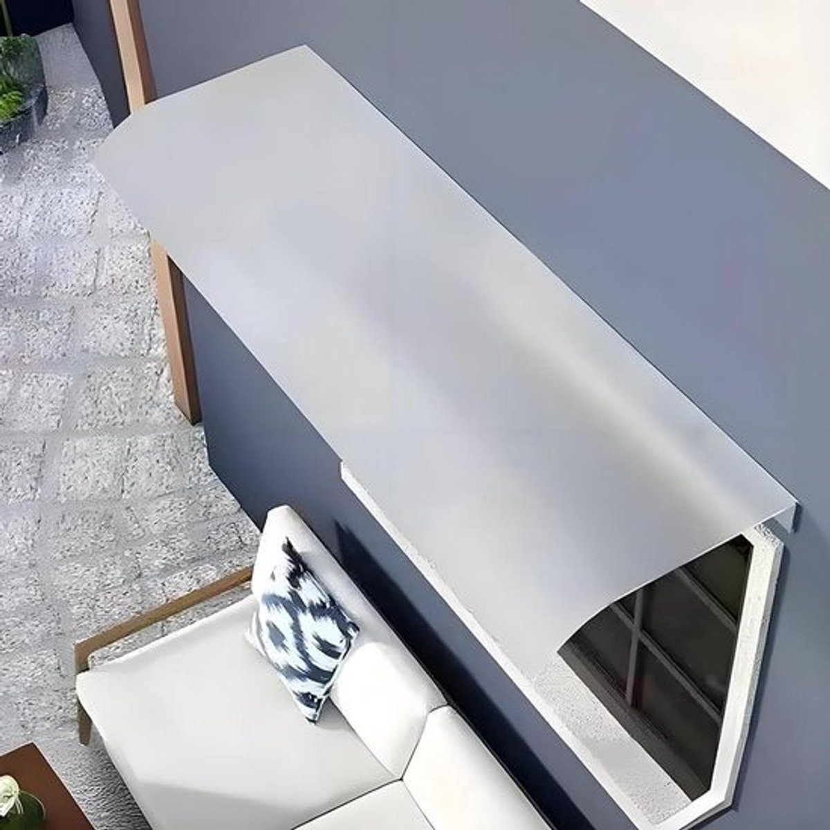Deurluifel Polycarbonaat - Regenkap Voordeur - Bescherming Buiten - Stil Zelfreinigend - 50x250cm - Frosted