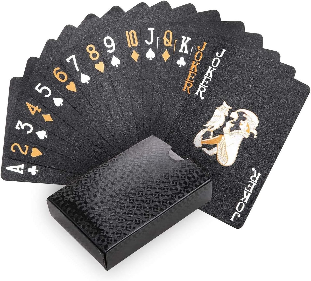 Zwarte Speelkaarten, 100% Waterdichte Pokerkaarten van Plastic voor Professionele Spelers, Perfect voor Feestdagen en Evenementen