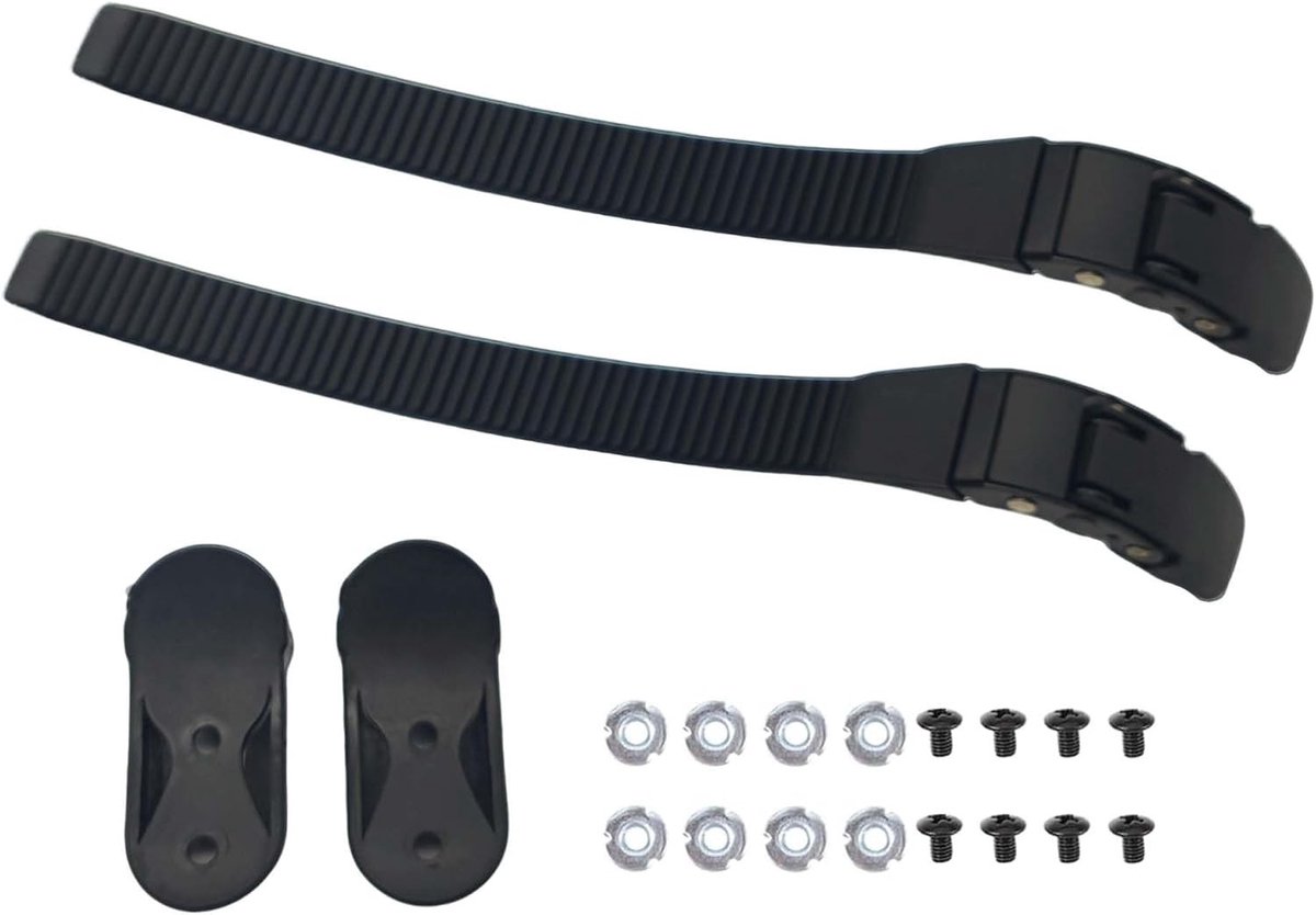 2 Stuks Bevestigingsriemen voor Skates, Reserveonderdelen, Skate Accessoires met Schroeven en Moeren voor Riemvervanging