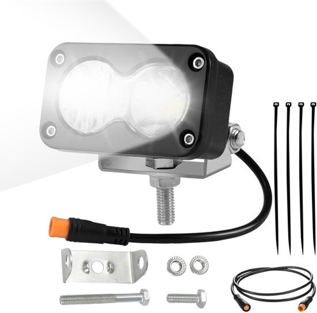 Fietsvoorlamp - Fietsverlichting Koplamp - Veilig Fietsen - Dubbele Kleurmodus - 20W - Wit