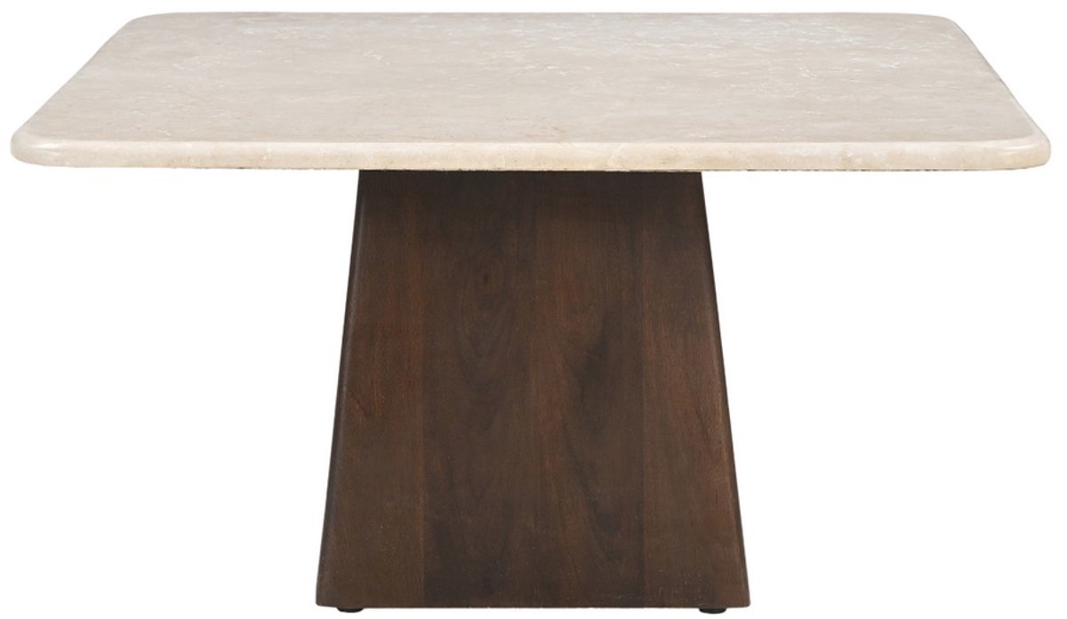 Livingfurn Salontafel Bottecino - Beige Marmer Vierkant - 75x75x32cm