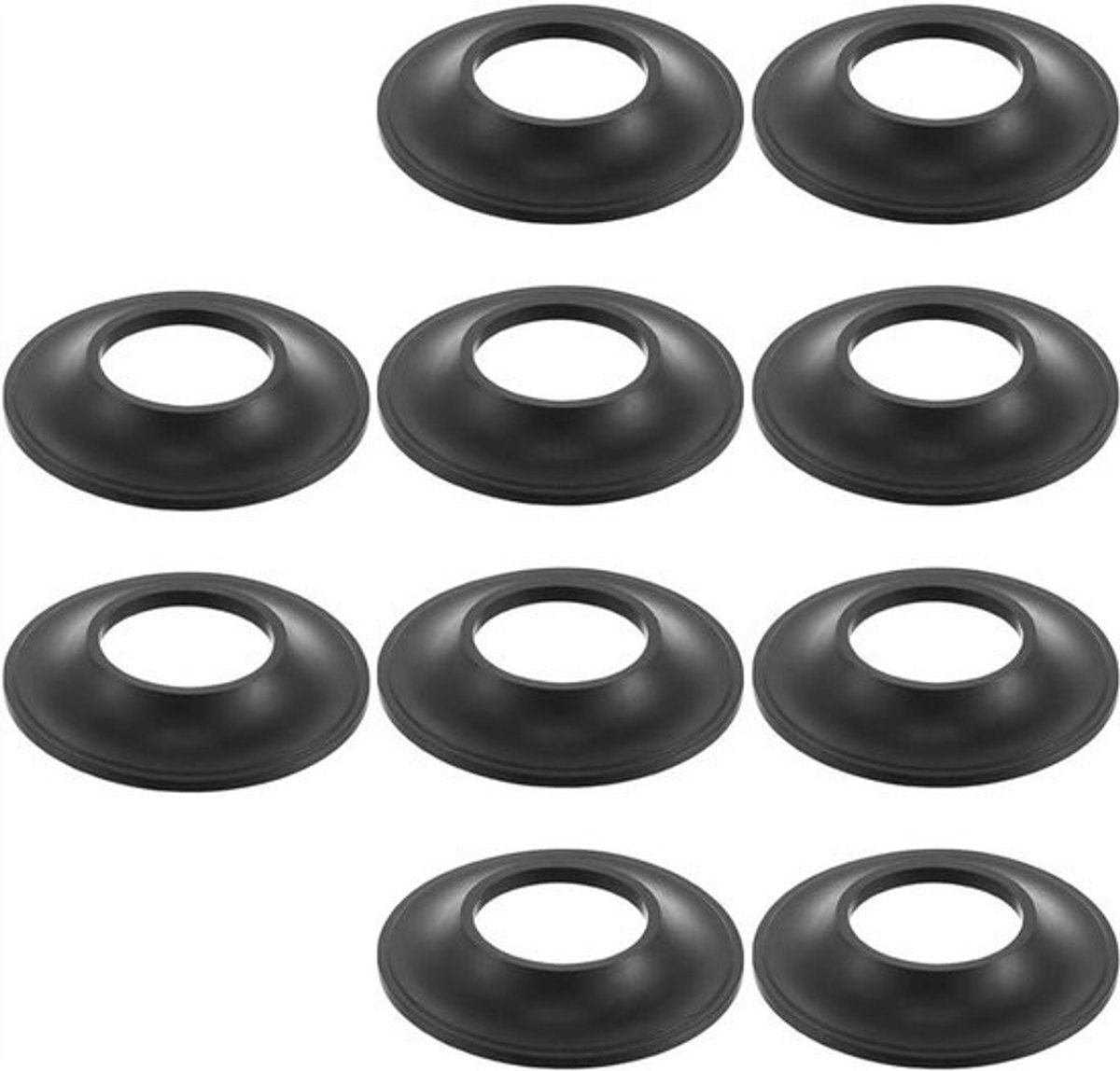Badstoppakkingen - Afvoerstoppakkingen Rubber - Badkuip Afdichten - Universele Pasvorm - 10 stuks - Zwart
