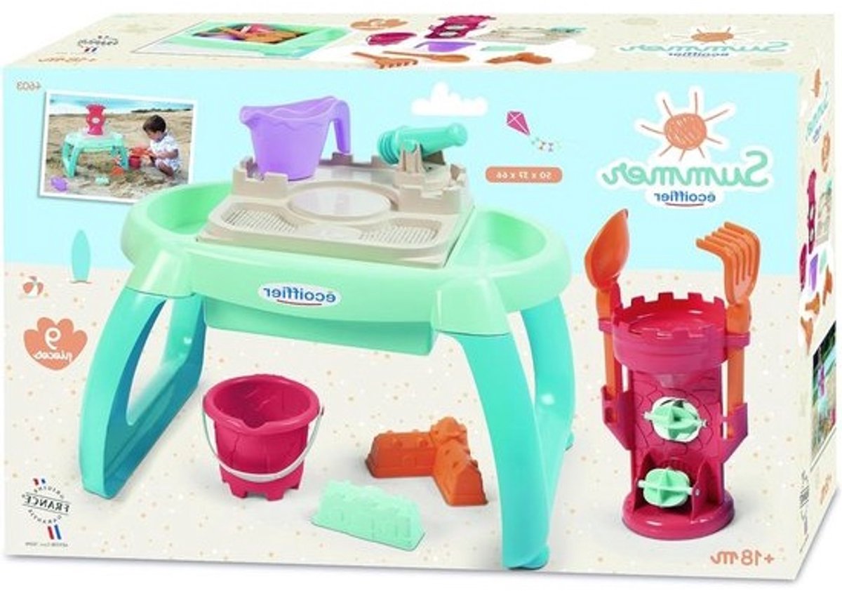 Zand en watertafel - Kindertafel Waterspeelgoed - Buiten spelen - 3 vakken met accessoires