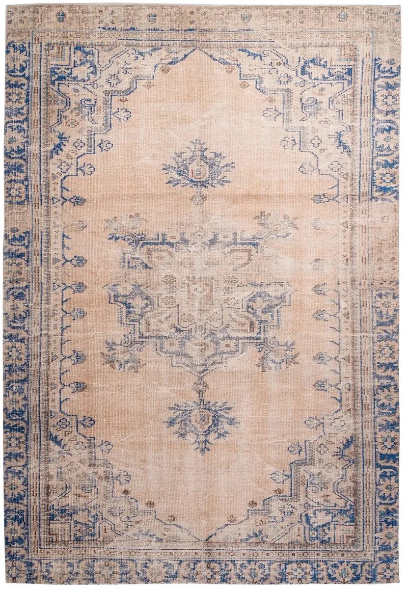 Dutch XXL Vintage Vloerkleed | Tapijt | Vin | Medaillon | Blauw | 160x230 cm
