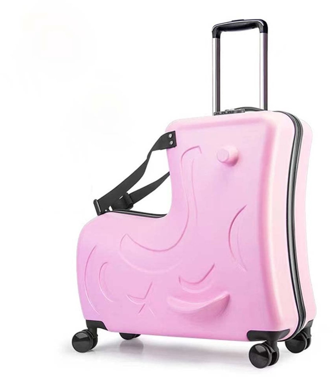Kinderkoffer met wielen - Universeel roze - 50 cm
