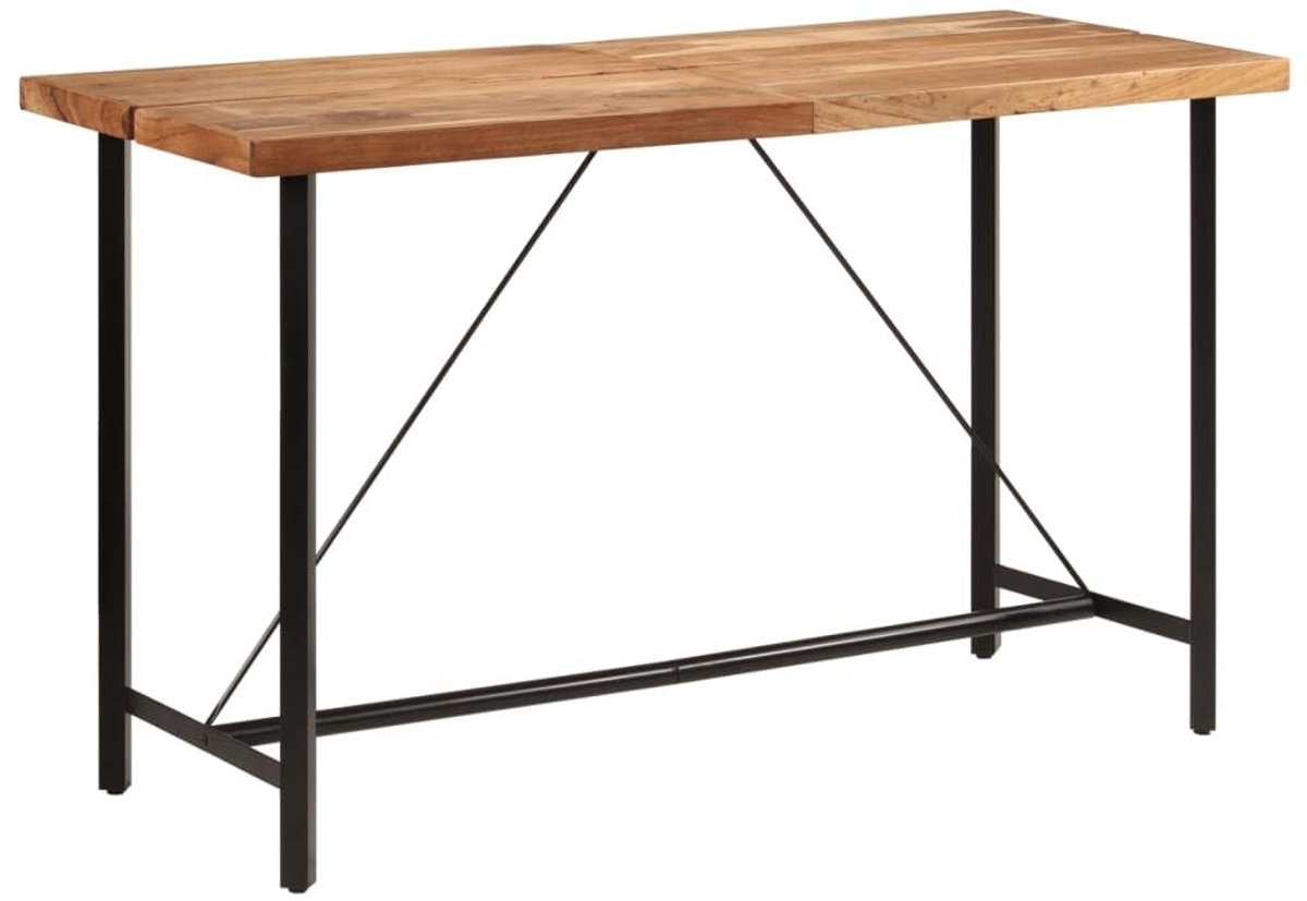 Bartafel - Massief acaciahout met ijzeren poten - 180 x 70 x 107 cm