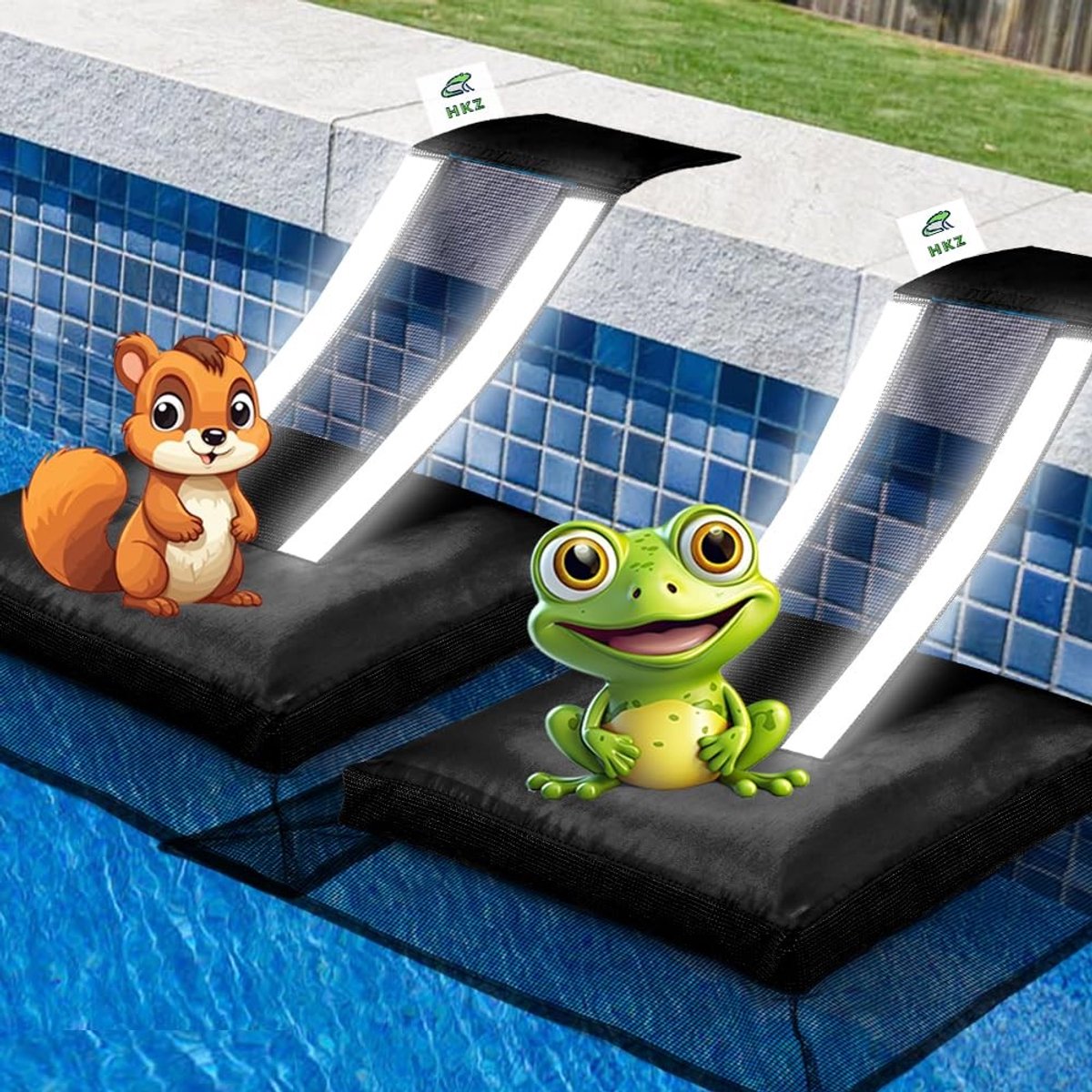 Drijvende Ramp voor Kleine Dieren - Met Reflecterende Strips - Blauw