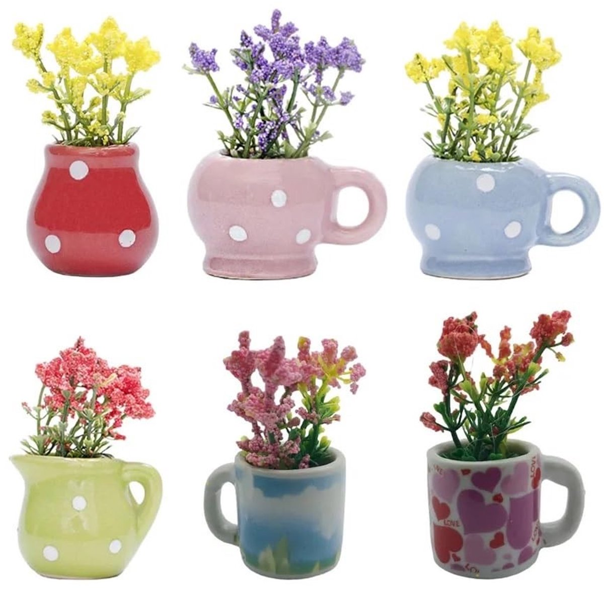6 Stuks Mini Plant Magneten - 3D Vaas voor Koelkast