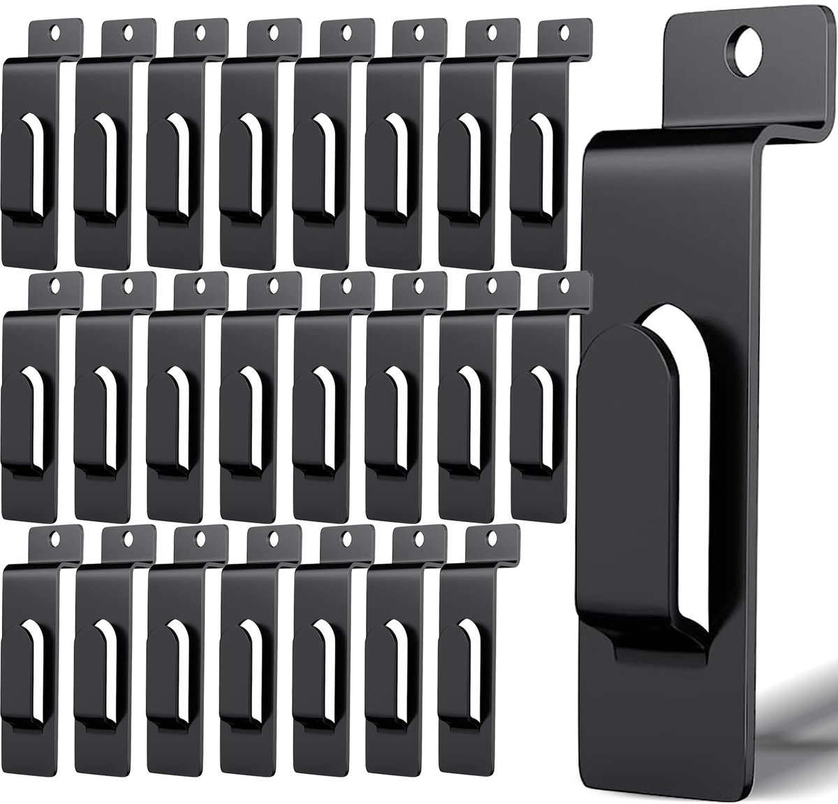 Slatwall Haakset - 24 Stuks Metaal Zwart