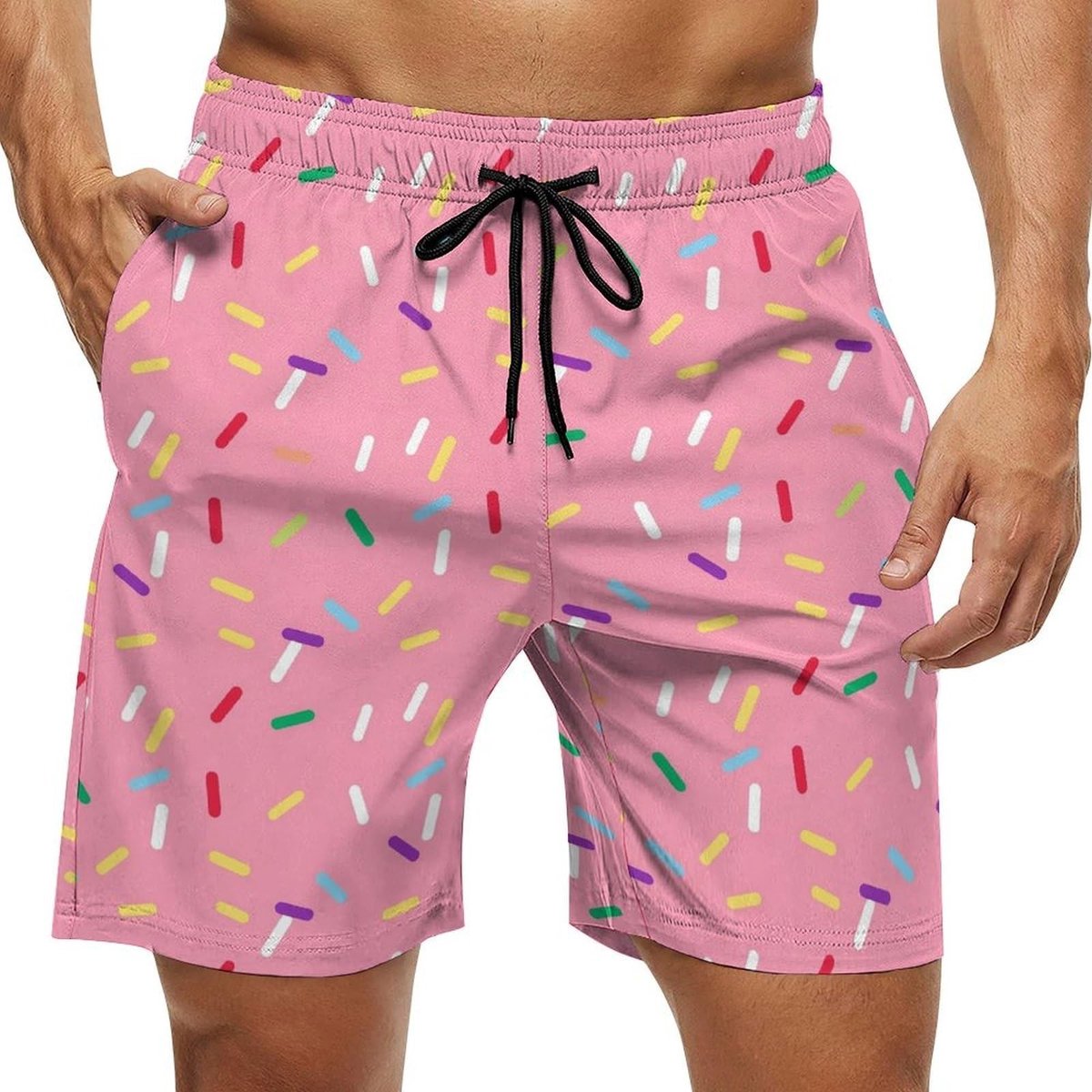 Kleurige IJsprinkle Surfshorts met mesh-voering - L