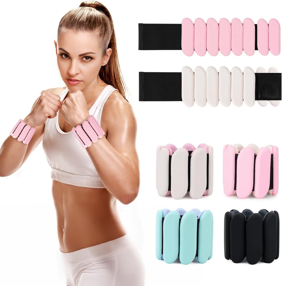 Polsgewichten Set van 2 - Verstelbare Silicone Wrist Weights - 450 gram