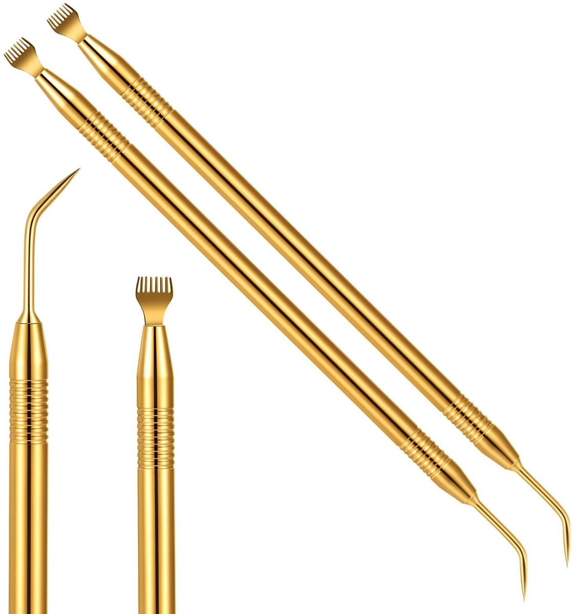 Set van 2 wimperkam voor wimperlifting en verlenging - Roestvrij staal, 15 cm