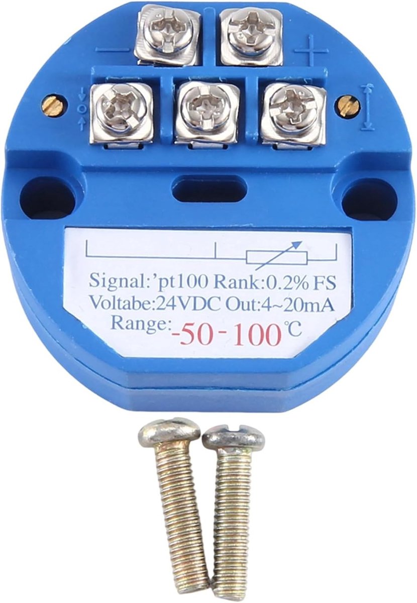 Temperatuurtransmitter Module voor RTD PT100 -50 tot 100°C met DC24V 4-20mA Output en Eenvoudige Installatie