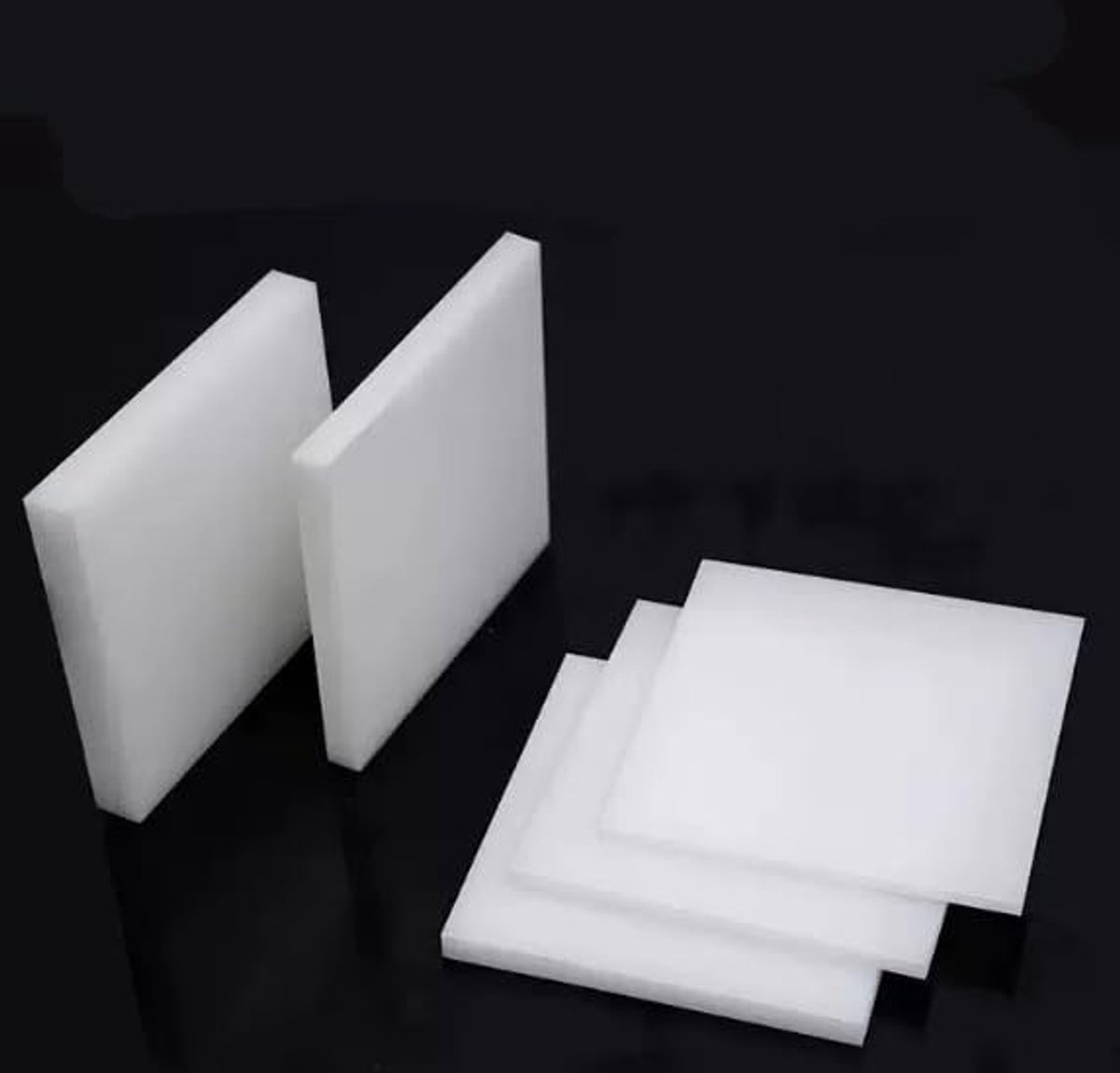 Wit polypropyleen kunststof plaatbord - 10 x 20 cm
