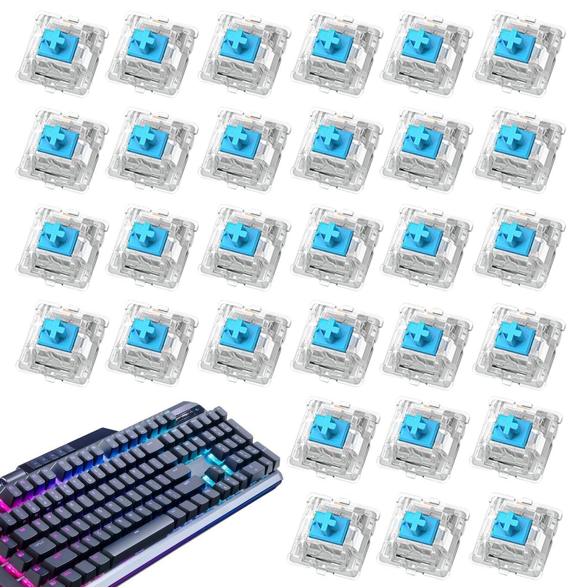 Mechanische Toetsenbordschakelaars - Compatibel met MX, Zwart Blauw Bruin Rood