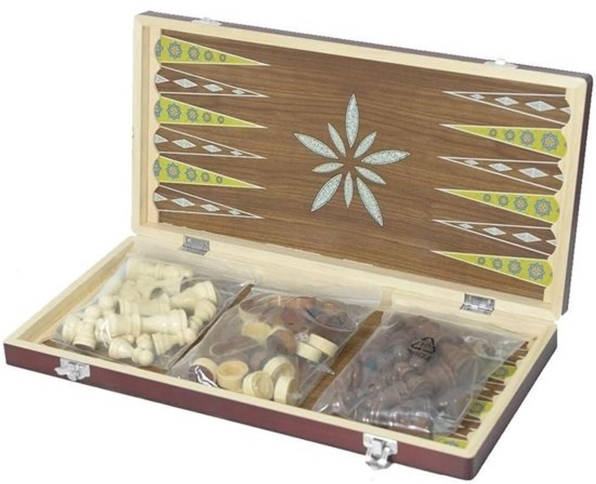 Houten Schaakspel - Bordspel Set - Familie Spelletjes - Magnetisch Bord - 39cm - Geel