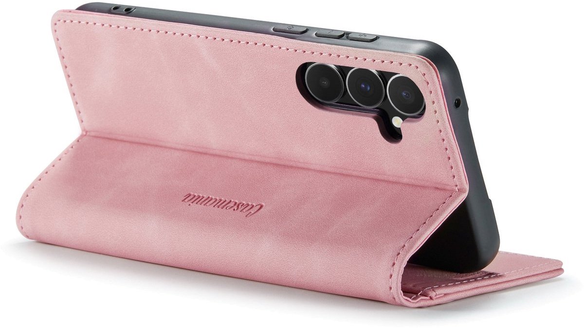 CaseMania Bookcase hoesje geschikt voor Samsung Galaxy A27 - Effen Roze - Kunstleer