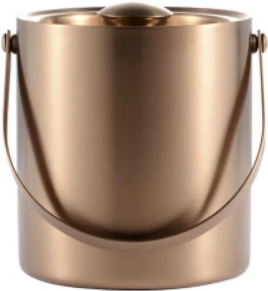 Metalen ijsemmer - Dubbelwandige emmer Geïsoleerde ijsemmer - Dranken koelen - Roestvrij staal - 2L - Roségoud