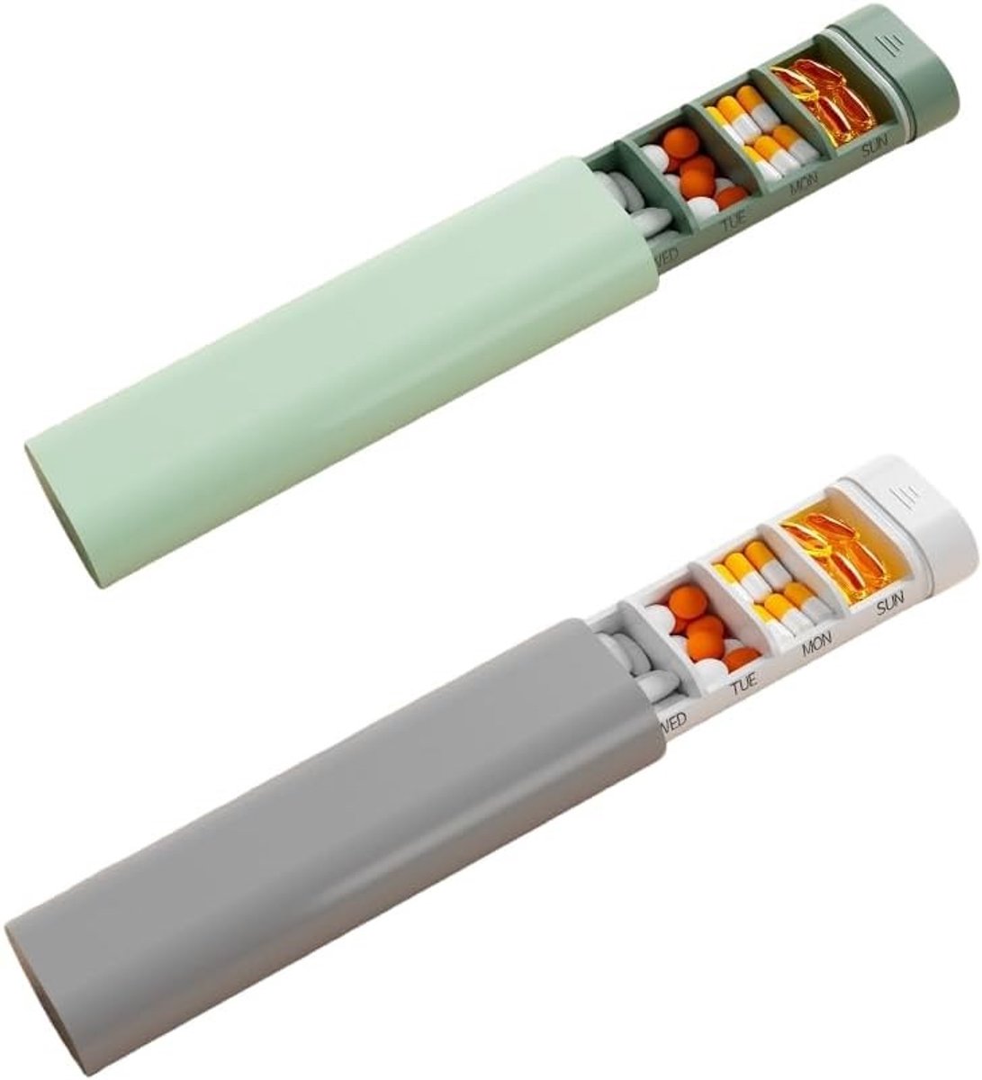 Pillendoosjes voor 7 dagen - Draagbare tablettendispenser, wekelijkse medicijndoos voor vitamines en medicijnen, ideaal voor reizen en thuisgebruik