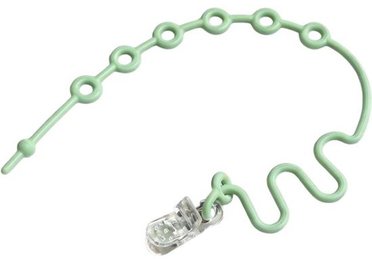 Siliconen Speelgoed Riemen - Fopspeenclip Kinderwagen - Voorkomt Vallen - Verstelbare Lengte - 20-40 cm - Groen