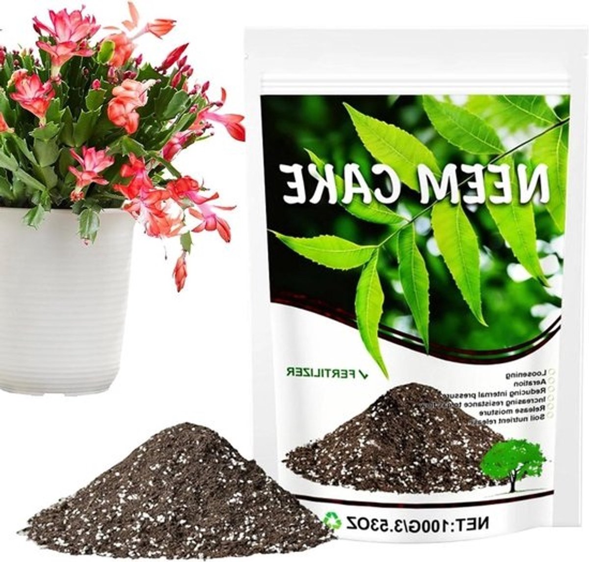 Potgrond Binnenshuis - Plantenvoeding Aarde - Planten Kweken - Natuurlijke Bodemverbetering - 100 g - Bruin