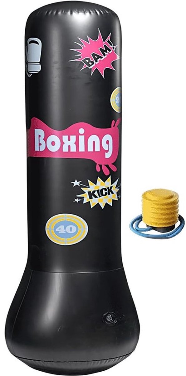 Opblaasbare Bokszak - Kinderen Staand - Actieve Spelletjes - Anti-kantel Ontwerp - 65 x 120 cm - Meerkleurig