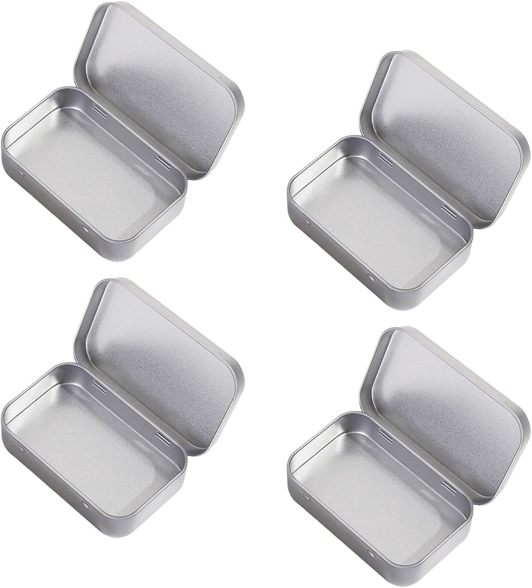 Set van 4 Kleine Metalen Blikken met Deksel voor Snoep, Sieraden en Kleine Materialen - Handige Mini Opbergdozen voor Thuis en Accessoires