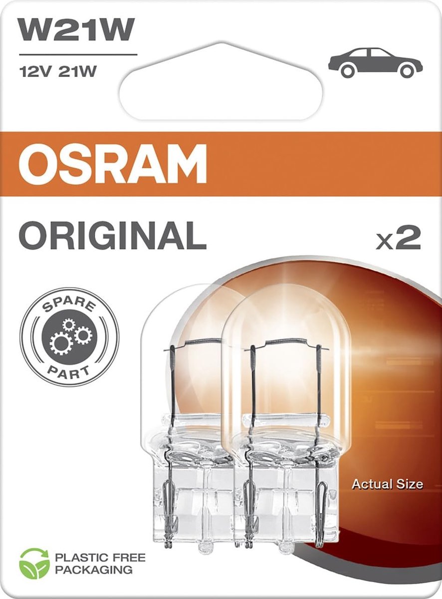 W21W Signaal Lamp - Glas Wedge Base - 12V - 21 Watt
